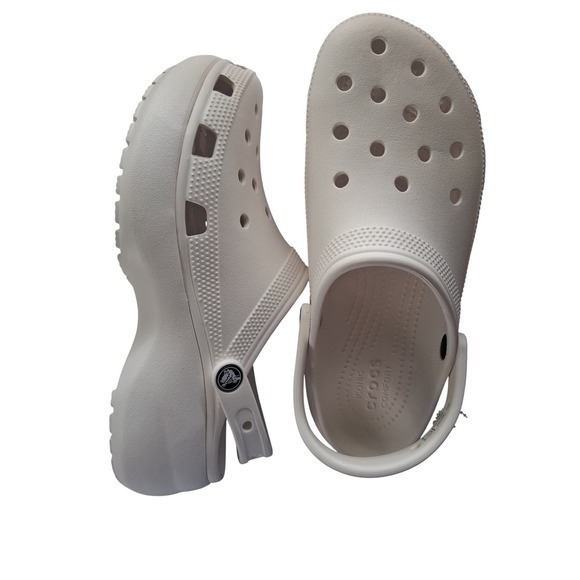 CROCS Shoes - Crocs Classic Platform Clogs Bone White Women Size 10 Comfort Slip On Shoes